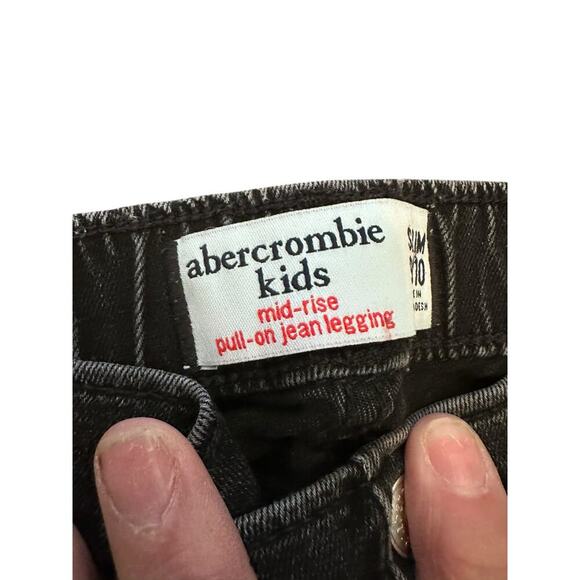 Abercombie Kids Girl's Black Gray Mid Rise Pull On Jean Legging Size 10 - Picture 4 of 5